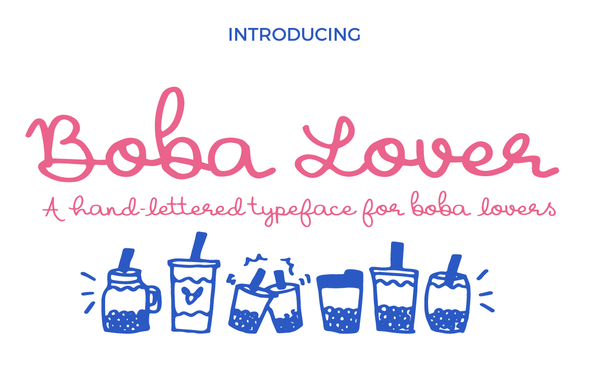 Boba Lover Typeface: A Cute Script Handwritten Font for Creative Projects